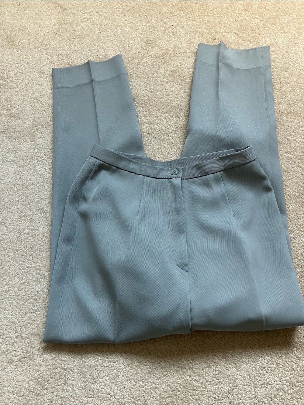 Kasper A.S. L. Petite Aquamarine Blue Pantsuit - Picture 13 of 16